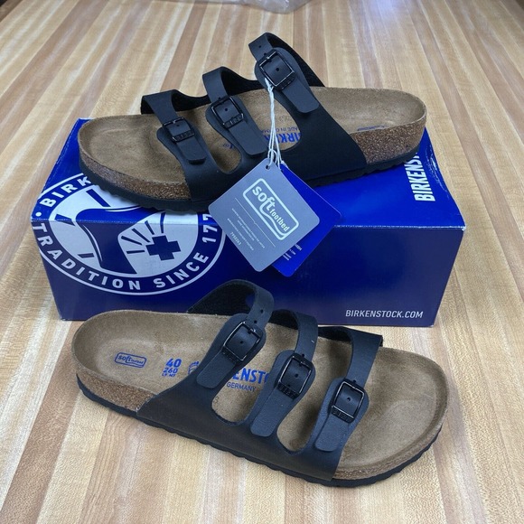 Birkenstock Shoes - Women's Birkenstock Florida Sandals | Black | Soft Footbed | size 40 EU | 9 US